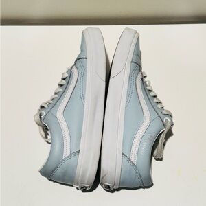 Vans Old Skool Womens Size 8 Leather Skate Shoes Sneakers Light Blue Low Top
